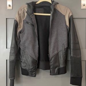 Leather/cotton jacket